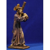 Jesús con la cruz Nazareno 28 cm resina