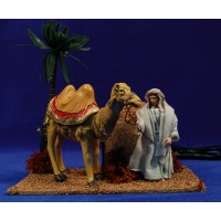 Camellero y camello de pie  movimiento 11 cm plàstico y ropa