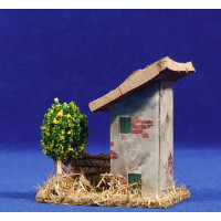 Casa con árbol 8x5x8 cm corcho