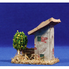 Casa con árbol 8x5x8 cm corcho