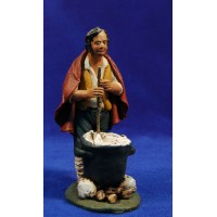 Pastor cocinando con olla 18 cm barro pintado