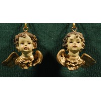 Dos bustos de ángel colgar 4 cm resina