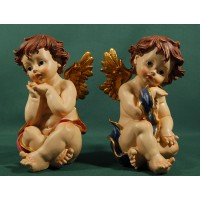 Dos ángeles sentados 25 cm resina