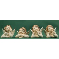 Grupo de 4 bustos de ángel sobremesa 6,5 cm resina