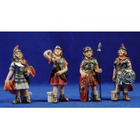 Grupo 4 soldados romanos 8 cm resina
