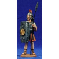 Soldado romano con lanza y escudo 11 cm resina
