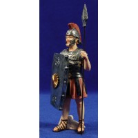 Soldado romano con lanza y escudo 15 cm resina