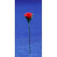 Rosa roja 0,6cm mas tallo plàstico