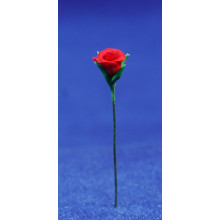 Rosa roja 0,6cm mas tallo plàstico