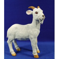 Cabra blanca con cuernos 100 cm resina
