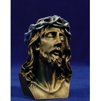 Busto Cristo dorado 9 cm marmolina